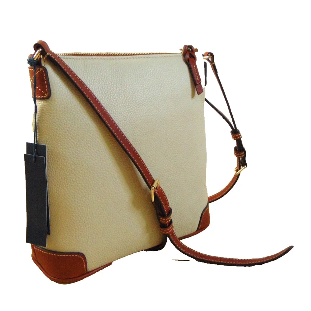 Dooney & Bourke Pebble Grain Crossbody Bag Bone Leather Gold Hardware R264 NWD